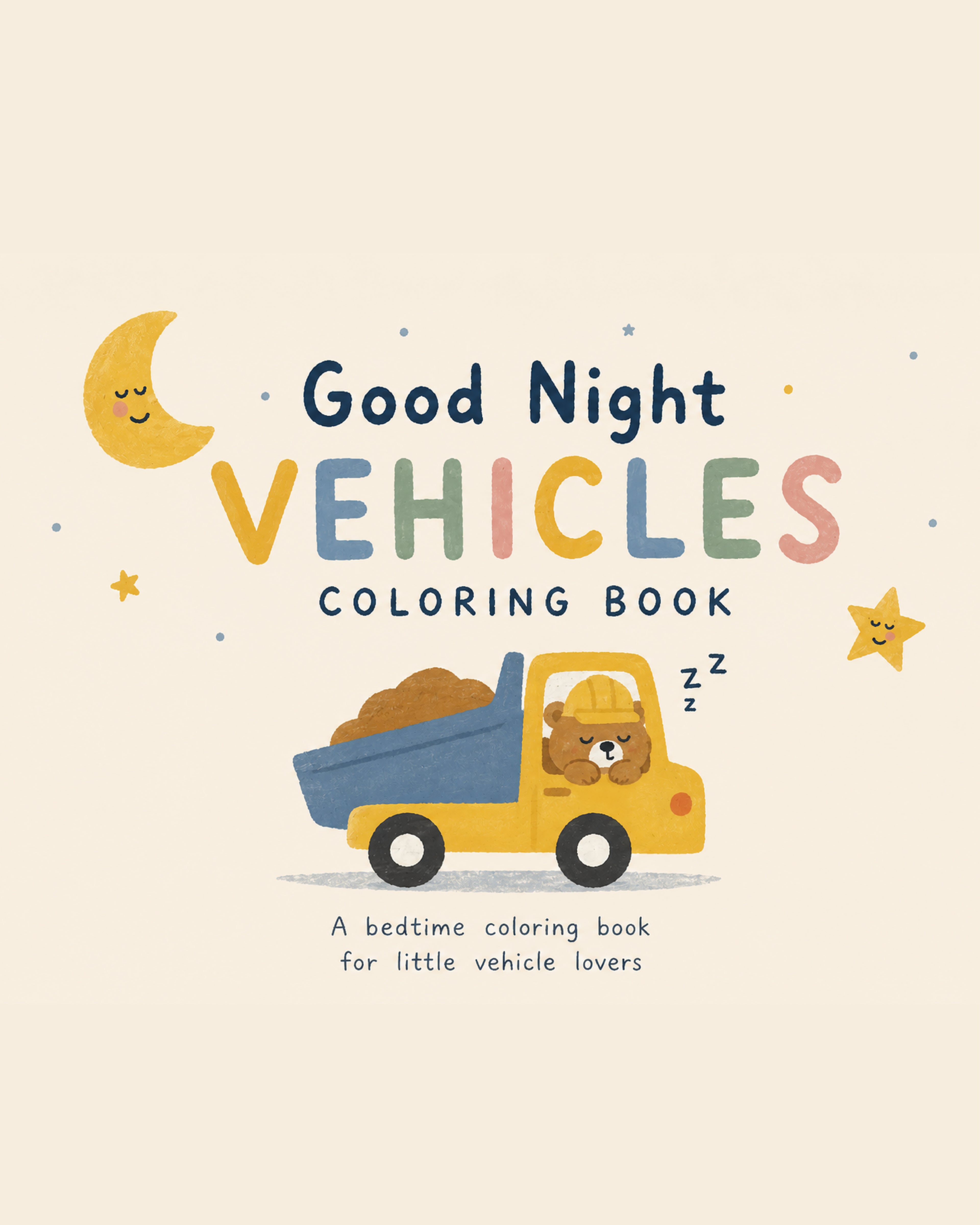 🌙 Good Night Vehicles Coloring Book_15p